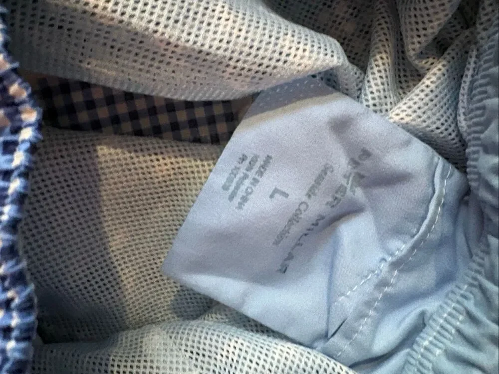 Peter Millar Gingham print swimming trunks size L